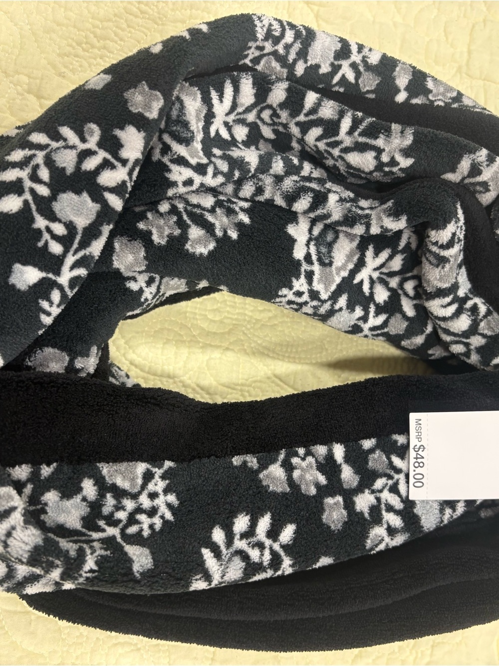 Vera Bradley Black and White Floral Infinity Scarf